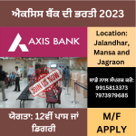 Axis Bank Recruitment in Punjab